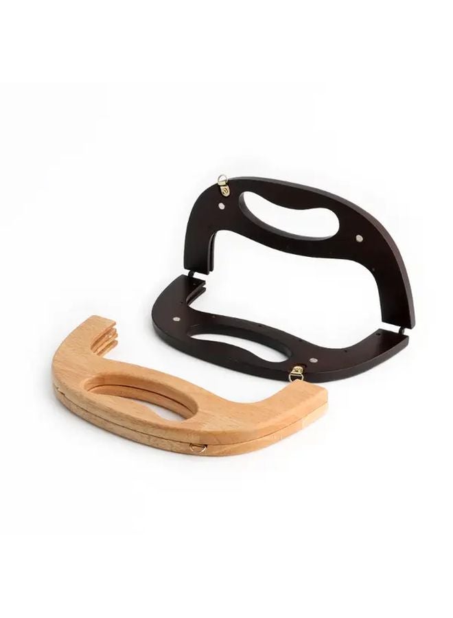 Brown Wooden Bag Purse Frame Handle For DIY Handbag Wallet Making Kit - Image 2